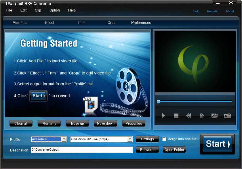 4Easysoft MKV Converter 4.1.02 software screenshot