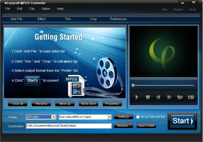 4Easysoft MPEG Converter 3.1.22 software screenshot