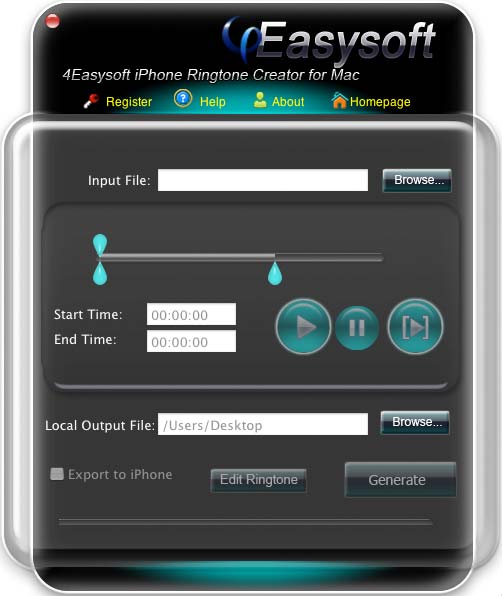 4Easysoft Mac iPhone Ringtone Creator 3.1.18 software screenshot
