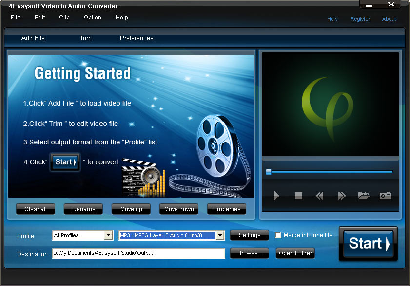 4Easysoft Video to Audio Converter 3.1.32 software screenshot