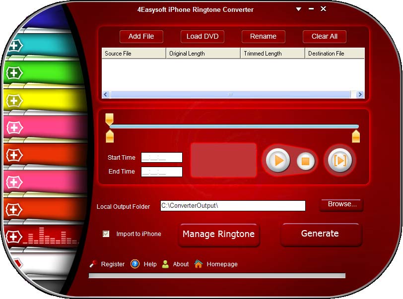 4Easysoft iPhone Ringtone Converter 3.3.22 software screenshot