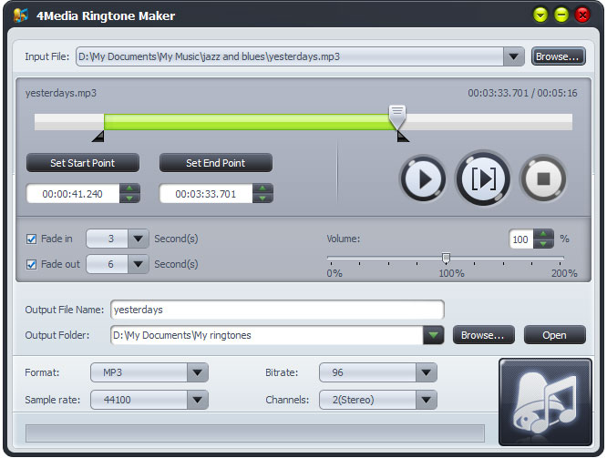 4Media Ringtone Maker 2.0.4.20120229 software screenshot