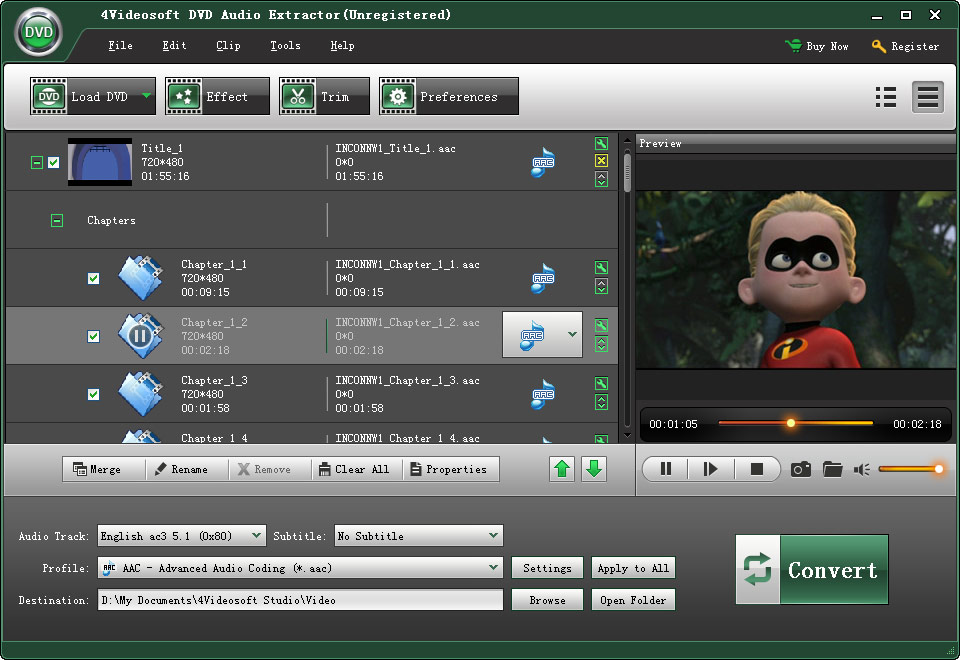 4Videosoft DVD Audio Extractor 5.3.6 software screenshot
