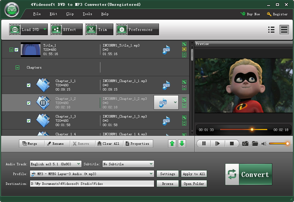 4Videosoft DVD to MP3 Converter 5.0.28 software screenshot