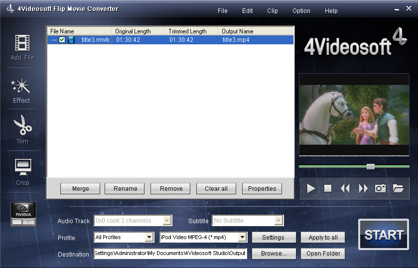 4Videosoft Flip Movie Converter 3.3.36 software screenshot