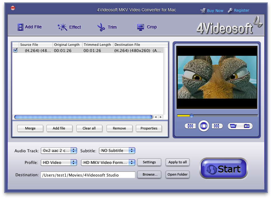4Videosoft MKV Video Converter for Mac 3.2.22 software screenshot