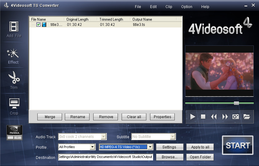 4Videosoft TS Converter 5.3.6 software screenshot