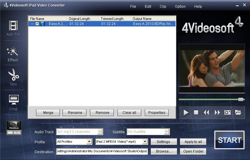 4Videosoft iPad Video Converter 4.0.12 software screenshot