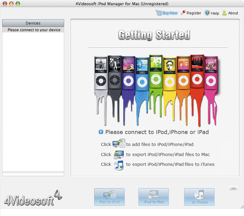 4Videosoft iPod Manager for Mac 3.3.18 software screenshot