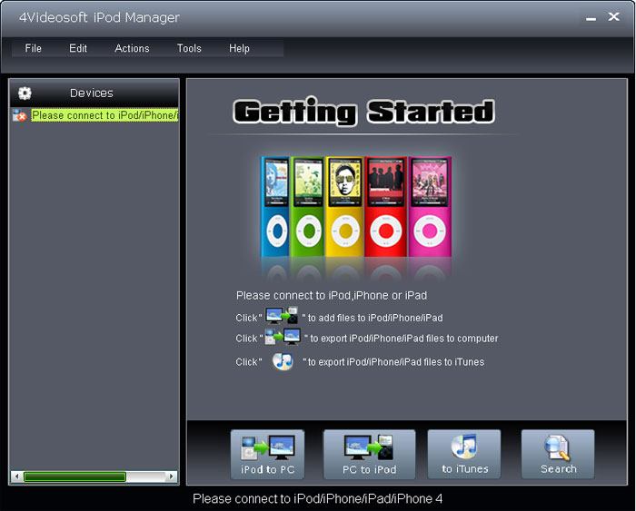4Videosoft iPod Manager 4.0.38 software screenshot