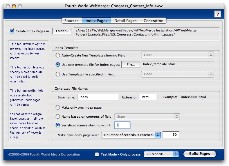 4W WebMerge 2.5 software screenshot