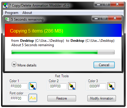 7 Copy/Delete Animation Modder 0.6 software screenshot