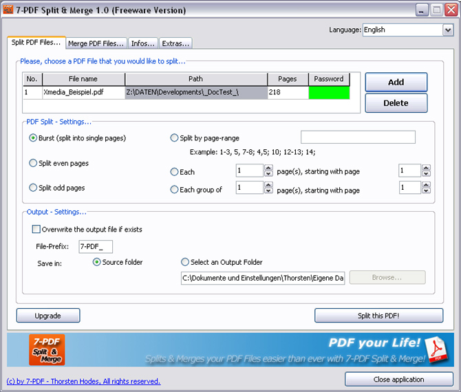 7-PDF Split & Merge 2.5.0.168 software screenshot