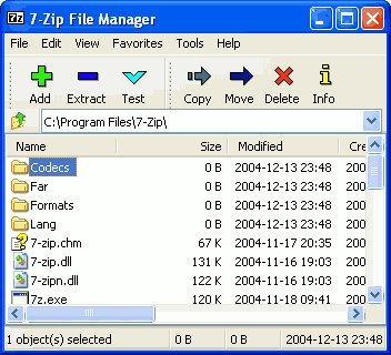 7-Zip 16.04 /17.00 Beta software screenshot