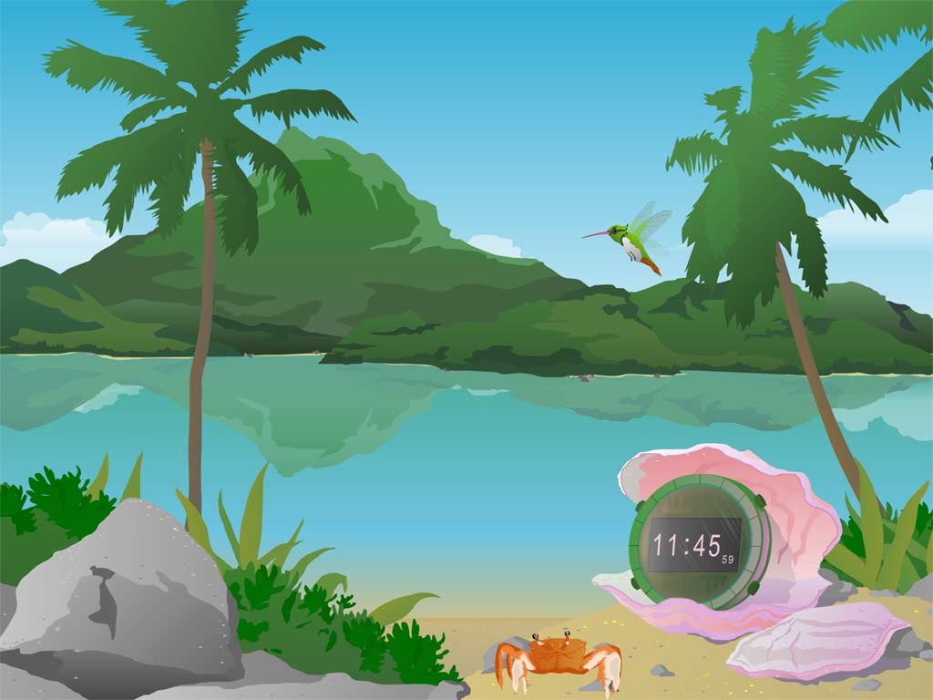7art Tropical Clock ScreenSaver 1.5 software screenshot