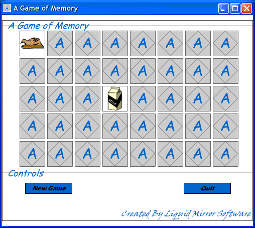 A Game of Memory 1.0 software screenshot