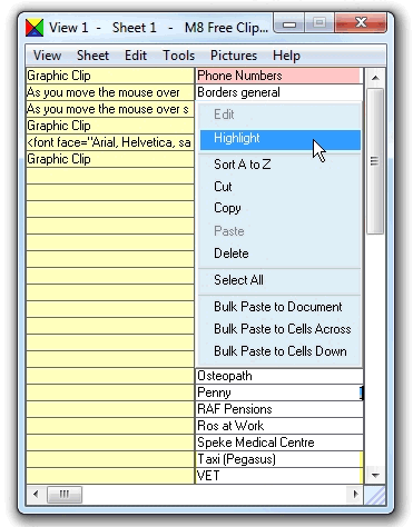 A - M8 Free Multi Clipboard 11.09.00 software screenshot