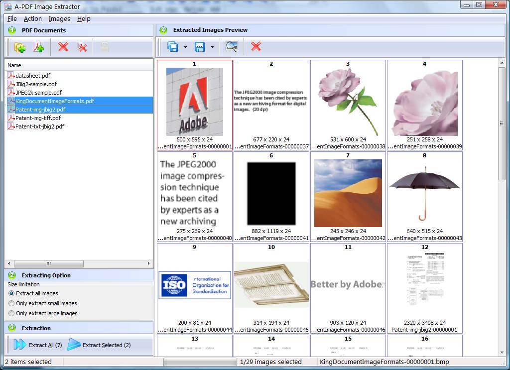 A-PDF Image Extractor 3.9 software screenshot