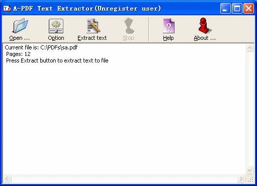 A-PDF Text Extractor 1.3.0 software screenshot