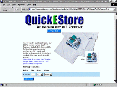 A QuickEStore 8.6 software screenshot