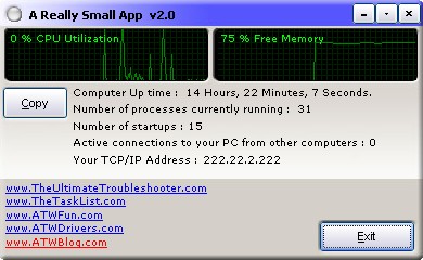 A Really Small App 2.0 software screenshot