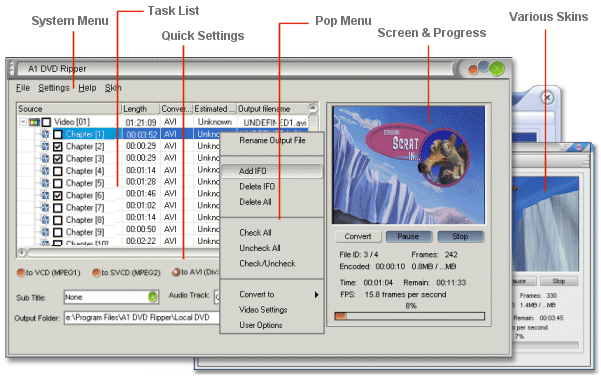A1 DVD Ripper 1.1.20 software screenshot
