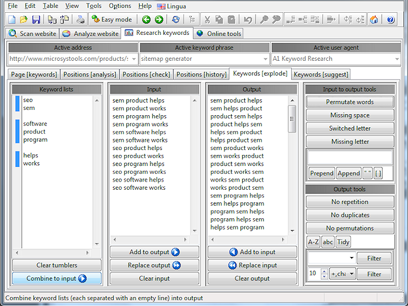 A1 Keyword Research 8.0.1.5 software screenshot
