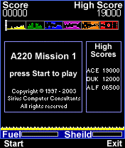A220 Mission 1 2.1 software screenshot