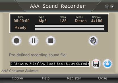 AAA Sound Recorder 3.121 software screenshot