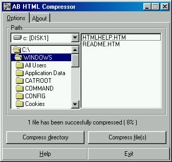 AB HTML Compressor 2.34 software screenshot