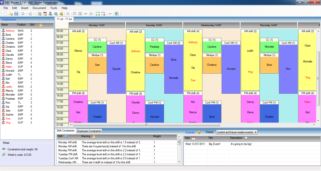 ABC Roster 2.3.2.2.3.2.0 software screenshot