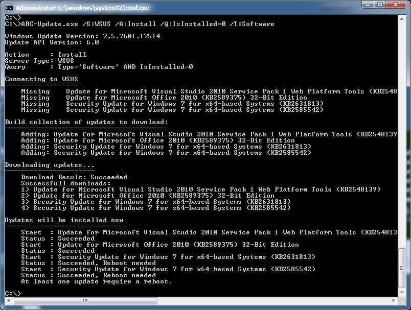 ABC-Update 2.0.2.0 software screenshot