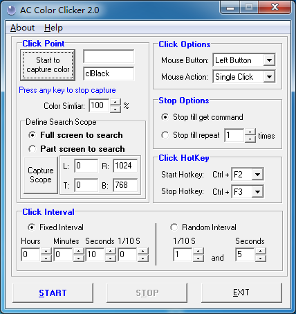 AC Color Clicker 2.6.4 software screenshot