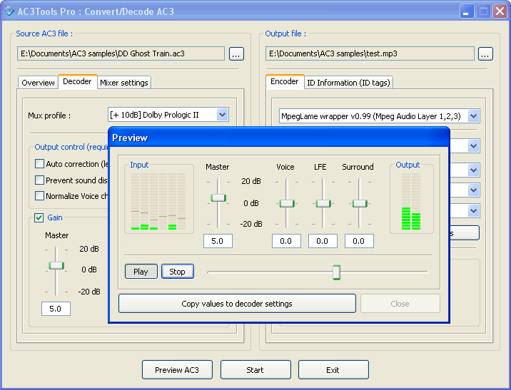 AC3Tools Pro 1.21.096 software screenshot