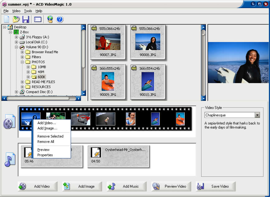 ACD VideoMagic 1.0.2 software screenshot