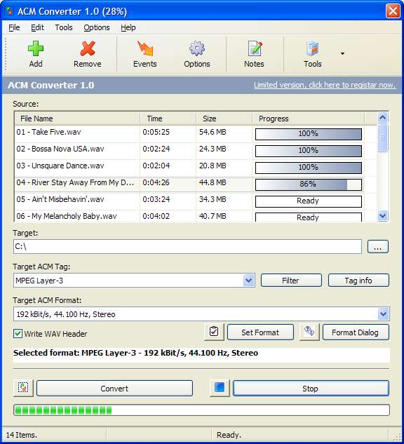 ACM Converter 3.4.1 software screenshot
