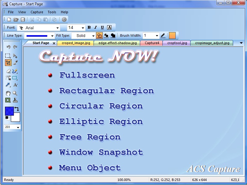 ACS Capture 3.2.1 software screenshot
