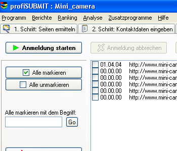 ACX profiSUBMIT 10.1.0 software screenshot