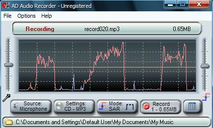 AD Audio Recorder 2.3 software screenshot