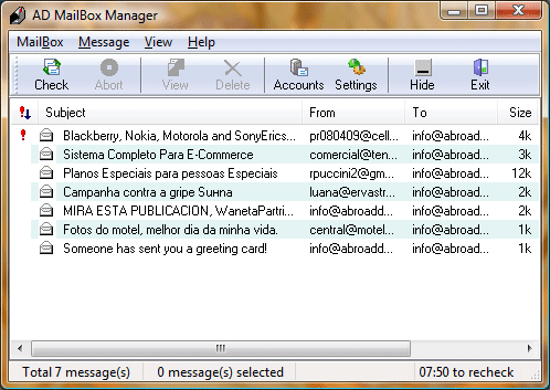 AD MailBox Manager 2.6.1 software screenshot