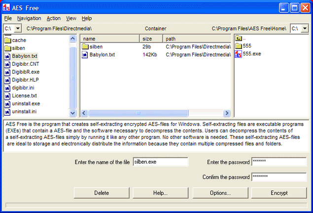 AES Free 2.5 software screenshot