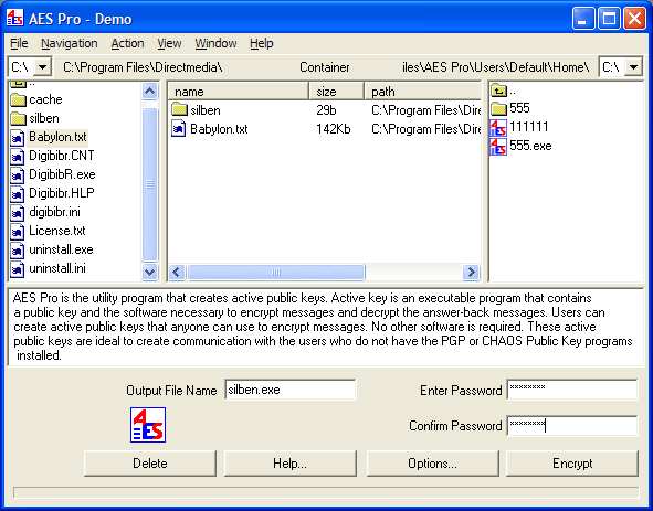 AES Pro 5.5 software screenshot