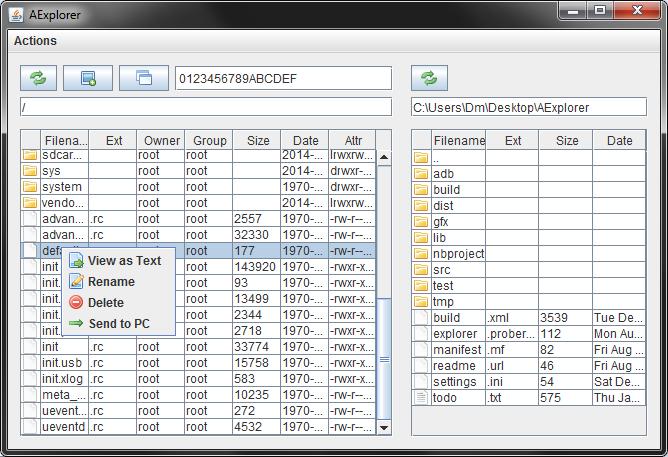 AExplorer 0.1.3 Beta software screenshot
