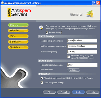 AGAVA AntispamServant 2.1.3 software screenshot