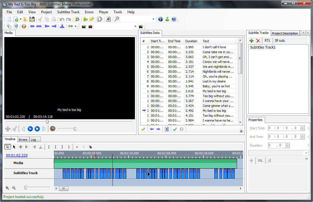 AHD Subtitles Maker Professional Edition 5.14.150.0 software screenshot