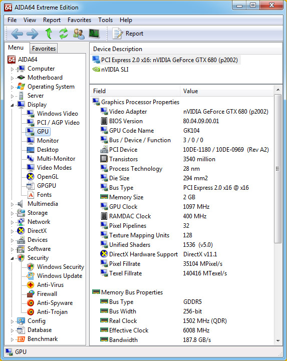 AIDA64 Extreme Edition 5.50.3600 software screenshot