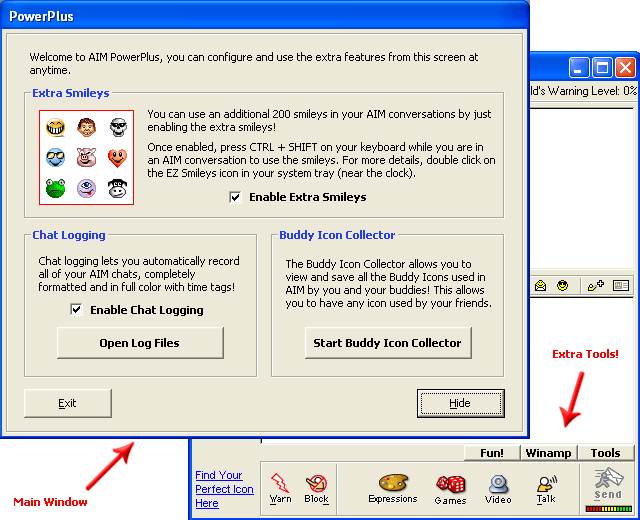 AIM PowerPlus 1.6 software screenshot