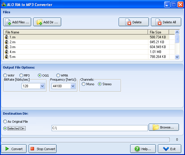 ALO RM to MP3 Converter 7.0.172 software screenshot
