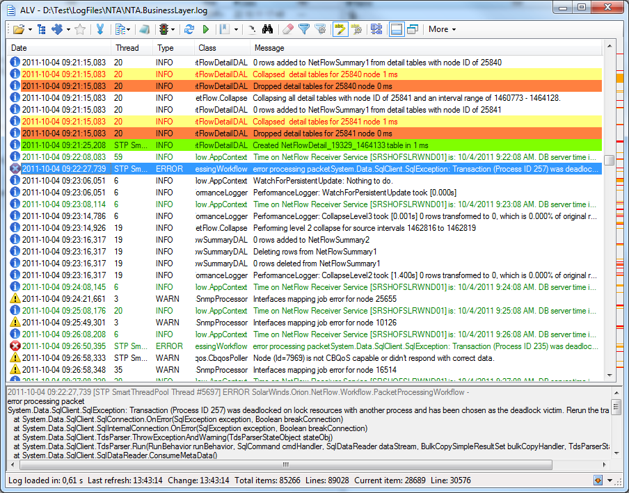 ALV (Advanced Log Viewer) 7.6.0 software screenshot