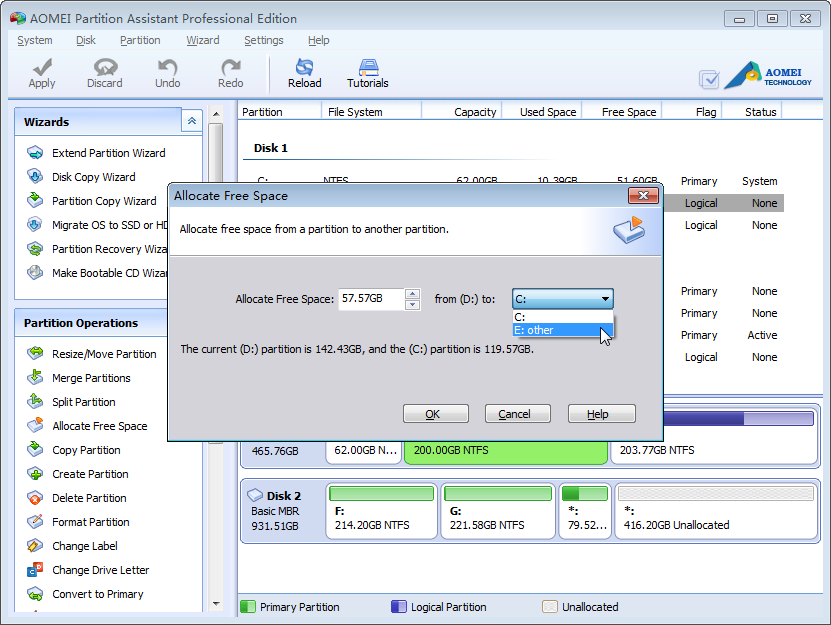 AOMEI Partition Assistant Technician Edition 6.3 software screenshot